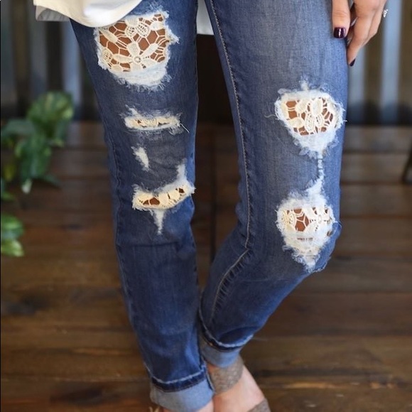 judy blue jeans with lace
